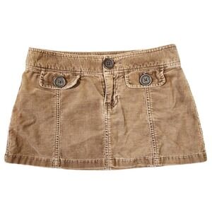 Y2k‎ Abercrombie & Fitch Corduroy Mini Skirt Girls 10 Brown Bratz 2000s Preppy